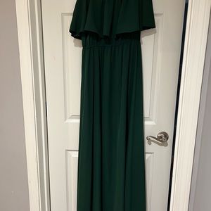 Strapless maxi dress green size L